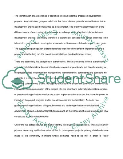 Stakeholder Analysis and Its Utility in Development Projects