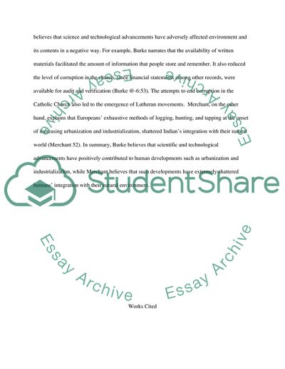 James Burkes Narrative of Scientific Revolution and Carolyn Merchants Ecological Revolution