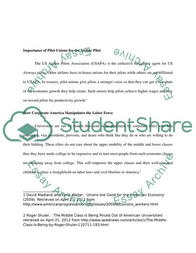 The Role of Pilot Unions