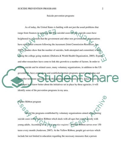 Suicide Prevention Programs