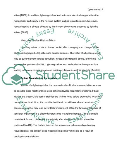 Lightning Strikes and Paramedic Care