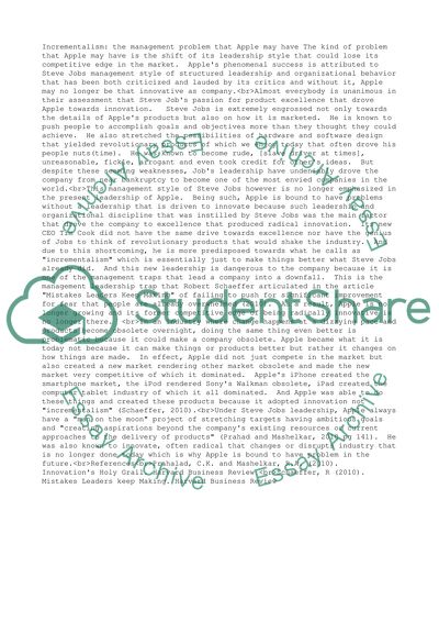 Management Problem That Apple May Have