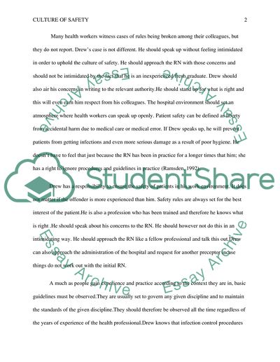 Culture of Safety Nursing