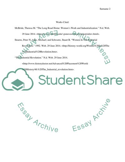 Effect of Industrialization on Women - Separation of Home and Work