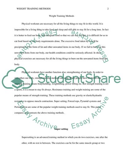 Weight Training Methods