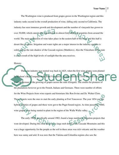 History of Washington State Wine industry and its global future