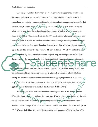 conflict theory on education essay