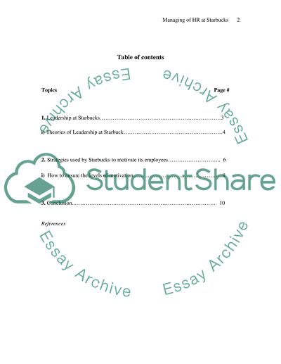 Managing of Human Resources at Starbucks