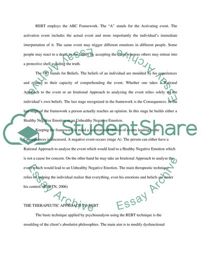 Summarise and critically review the RationalEmotive model of psychological therapy
