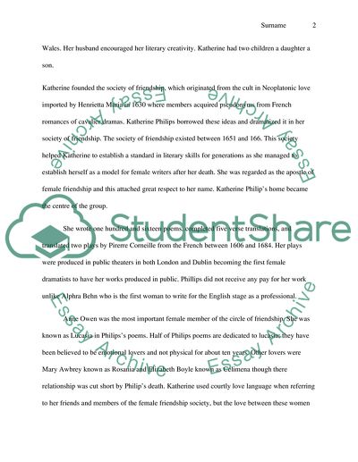 Katherine Philips and her Works