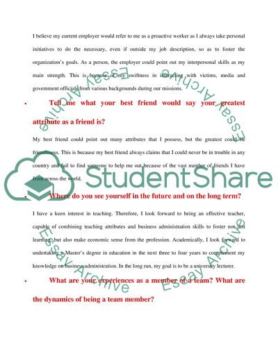 Interview Questionnaire
