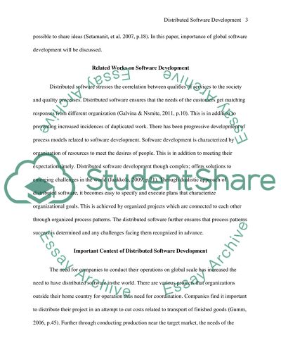 Distributed Software Development