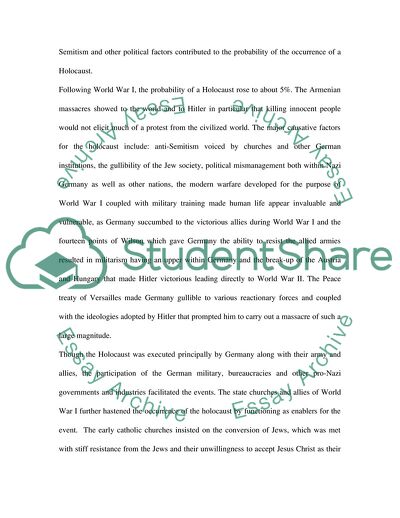 The Causes of the Holocaust