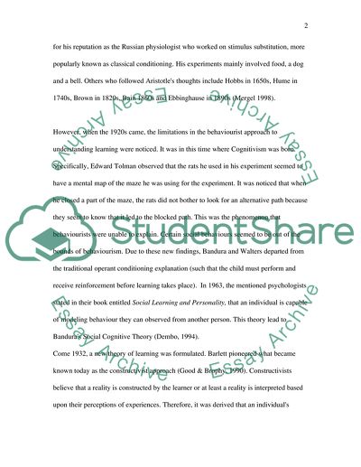 History of Learning Theories