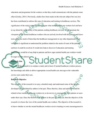 The Knowledge of Mental Healthcare Workers Possess to Deliver Appropriate Sexual Health Care Message