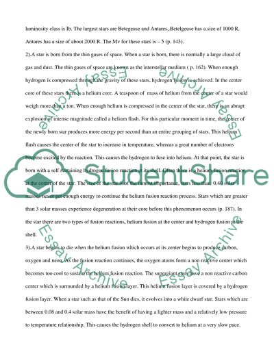 Hertzprung-Russell Diagram, Star Is Born