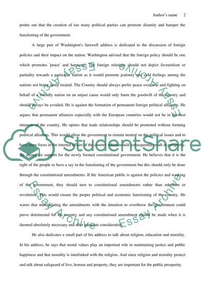 Washingtons Farewell Address