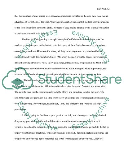 Reflection paper about hoe to slingshot, the history of drug race