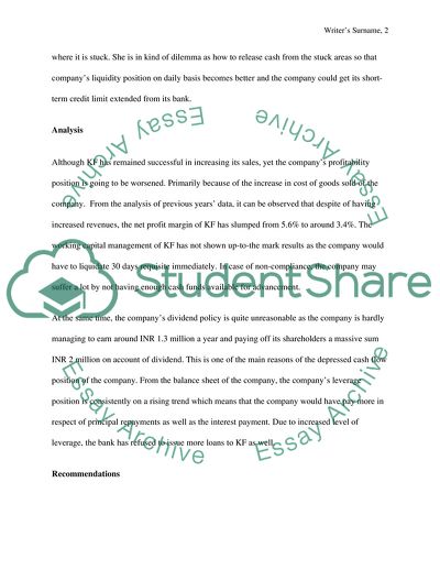 Analysis for a financial case