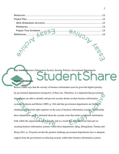 Evaluation Of Business Information System Security Policies: Case Study Of Government Departments