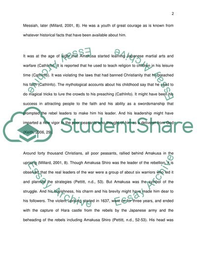 Amakusa Shiro and Japanese Christianity