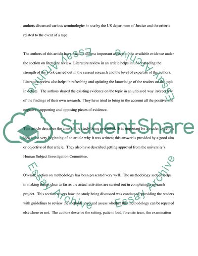 Nursing Article critique