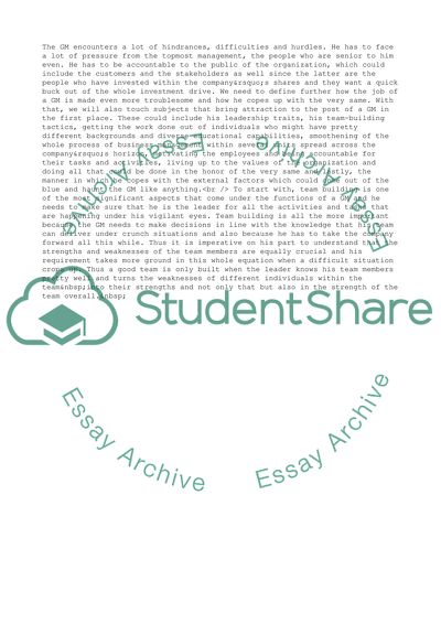 My Evolving Theory of the Role of a General Manager in a Large Corporation