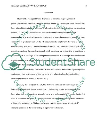 The Theory of Knowledge