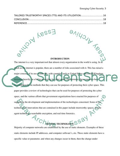 Emerging Cyber Security Approaches and Technologies