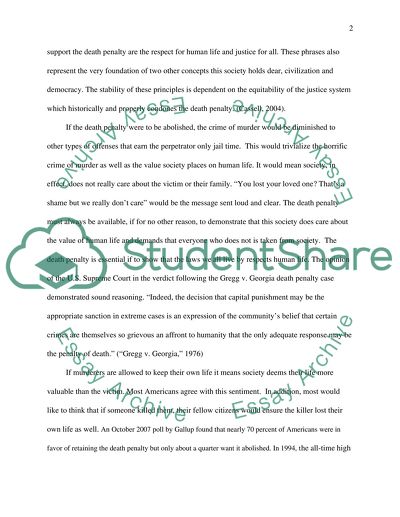 The Death Penalty: A Necessary Evil