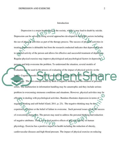 The Effect of Physical Exercise on Depression