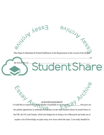Prevalence and Impact of Alcohol Misuse in the American, British and Canadian Armed Forces