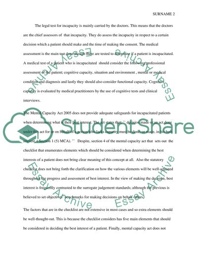 The Mental Capacity Act