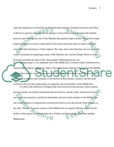 Analysis of Jerusalem Video by Peter Jennings