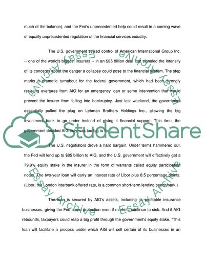 The Bailout of AIG