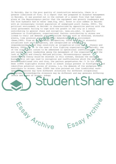 The Organizational Context in Maxim Fire and Rescue Services