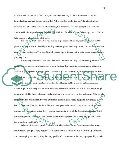 The Pluralist Theory of Politics in our Political Systems