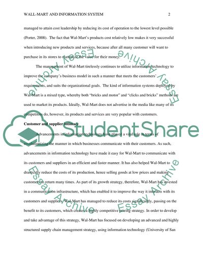 Wall-Mart and Information System