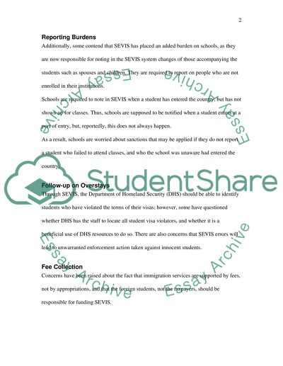 Management of the Student and Exchange Visitor Information System