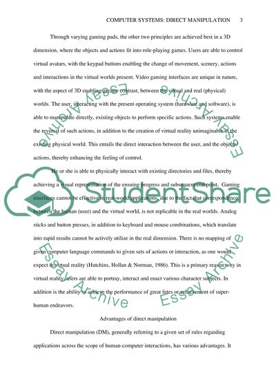 Principles of Direct Manipulation