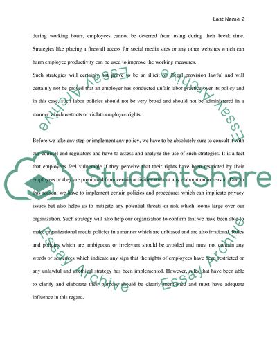 Developing an Organizational Media Policy