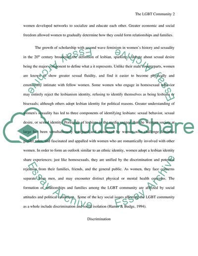 The Lesbian, Gay, Bisexual, Transgender Community