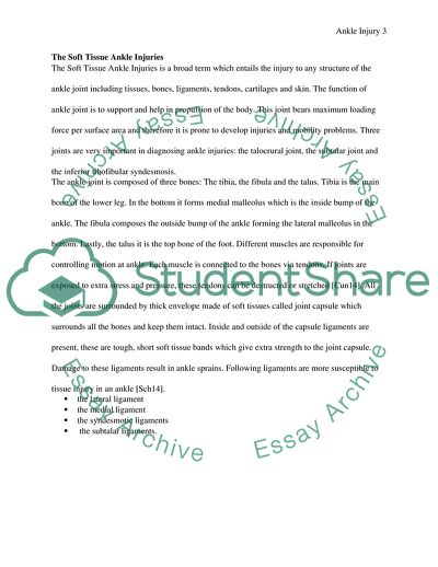 The Care of Soft Tissue Ankle Injury