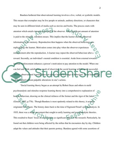 Social Learning Theory