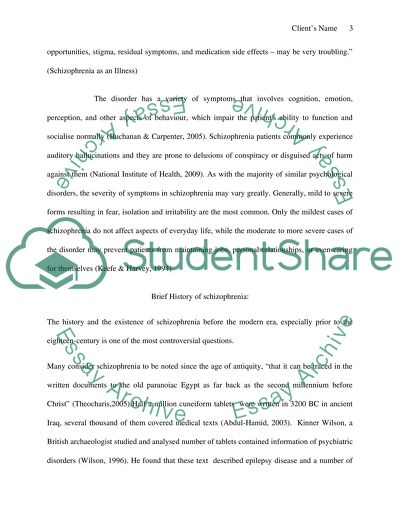 Psychotic Disorder: Schizophrenia