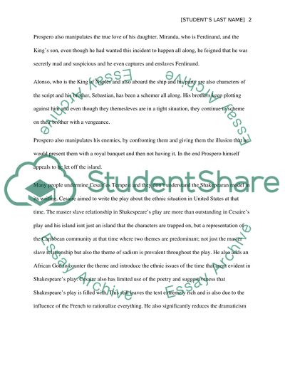 Comaprisn between the two Tempests