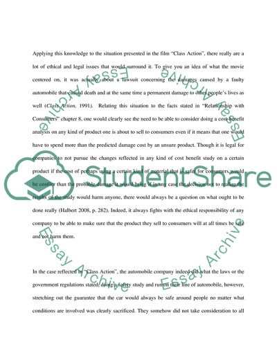 Ethical Issues behind The Class Action