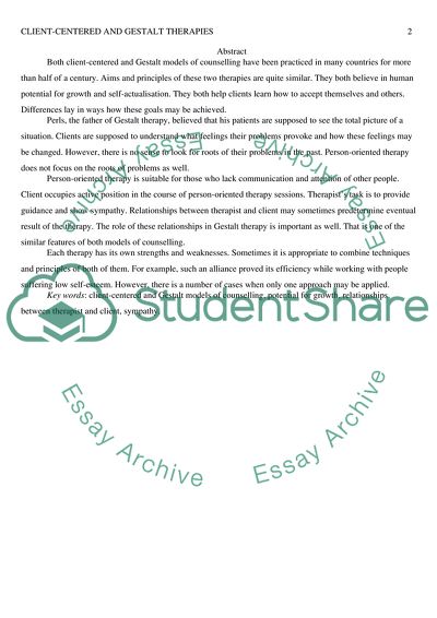 The Gestalt Model of Counselling