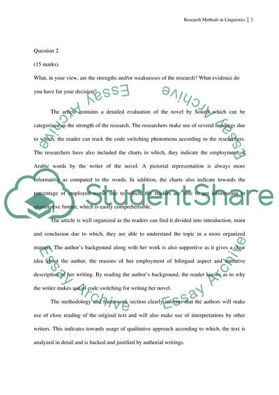 Research Methods in Linguistics