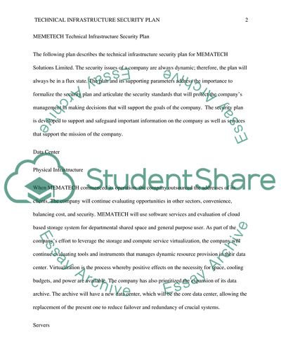 MEMETECH Technical Infrastructure Security Plan